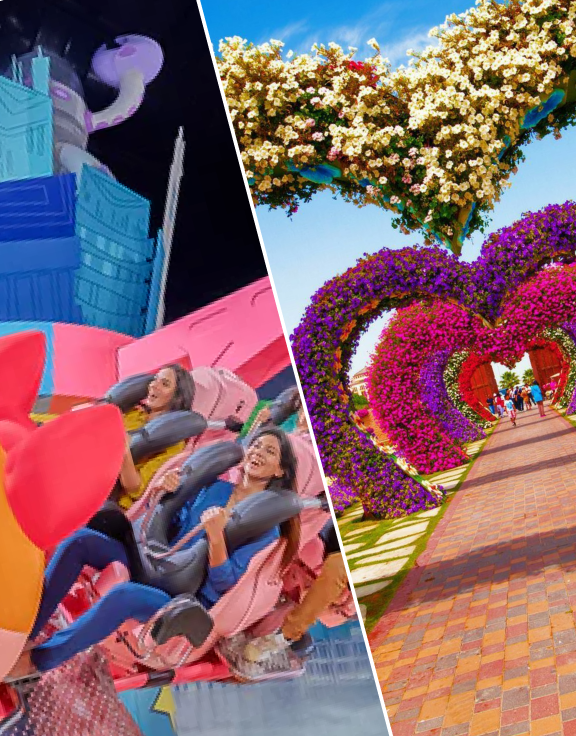 Combo: IMG Worlds of Adventure + Dubai Miracle Garden Tickets