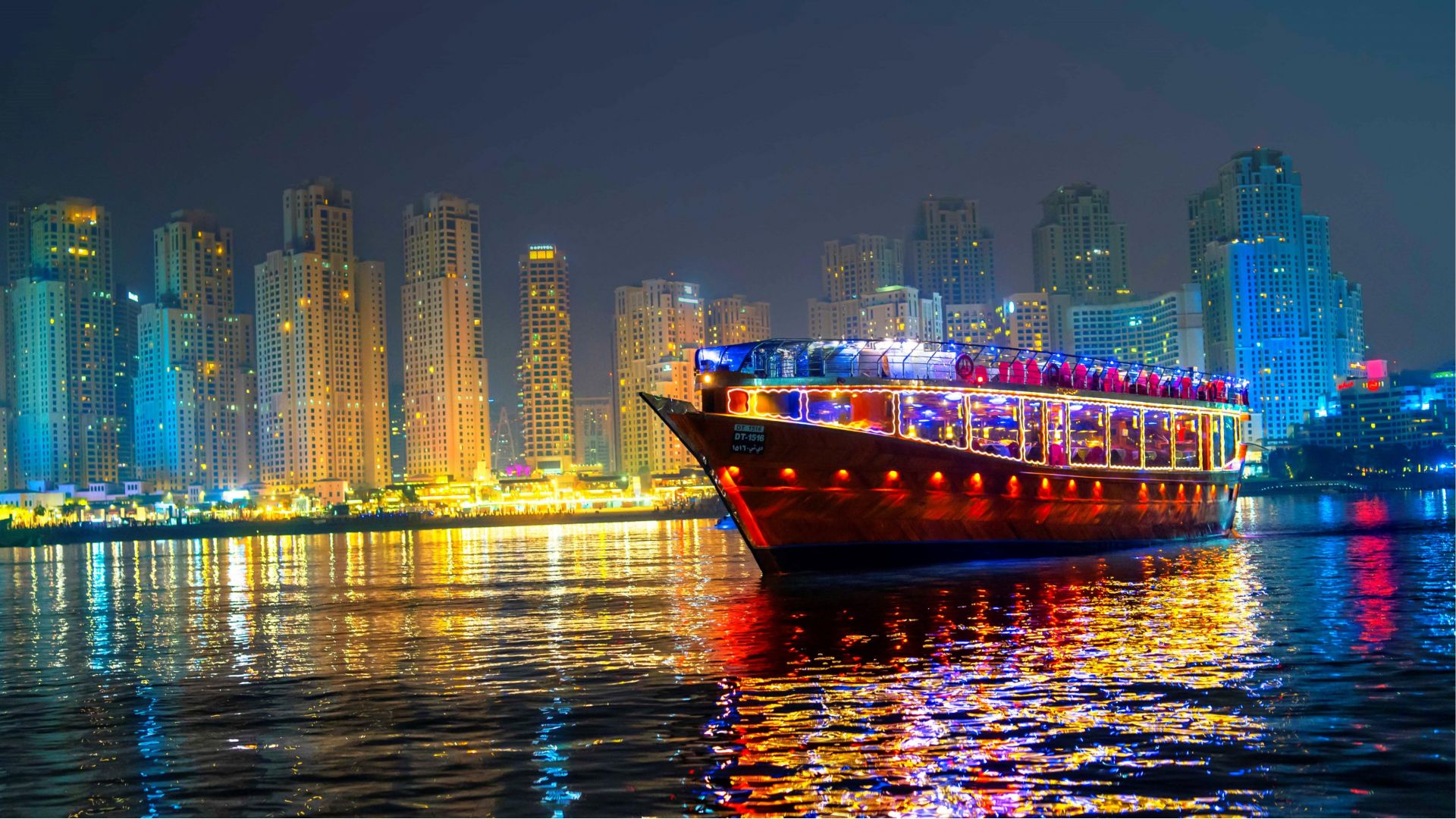 Creek Dhow Cruise cityscape views