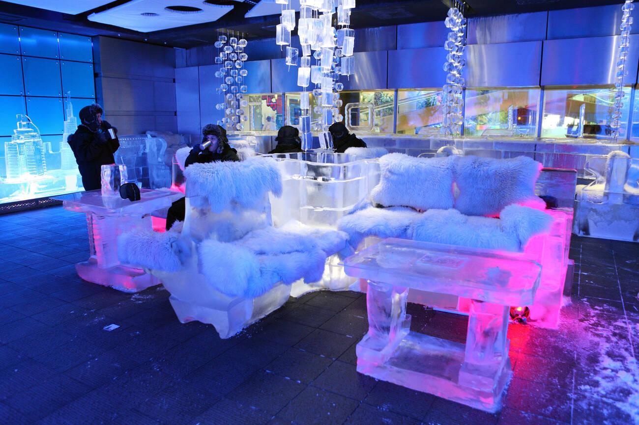 Seating in Chillout Ice lounge