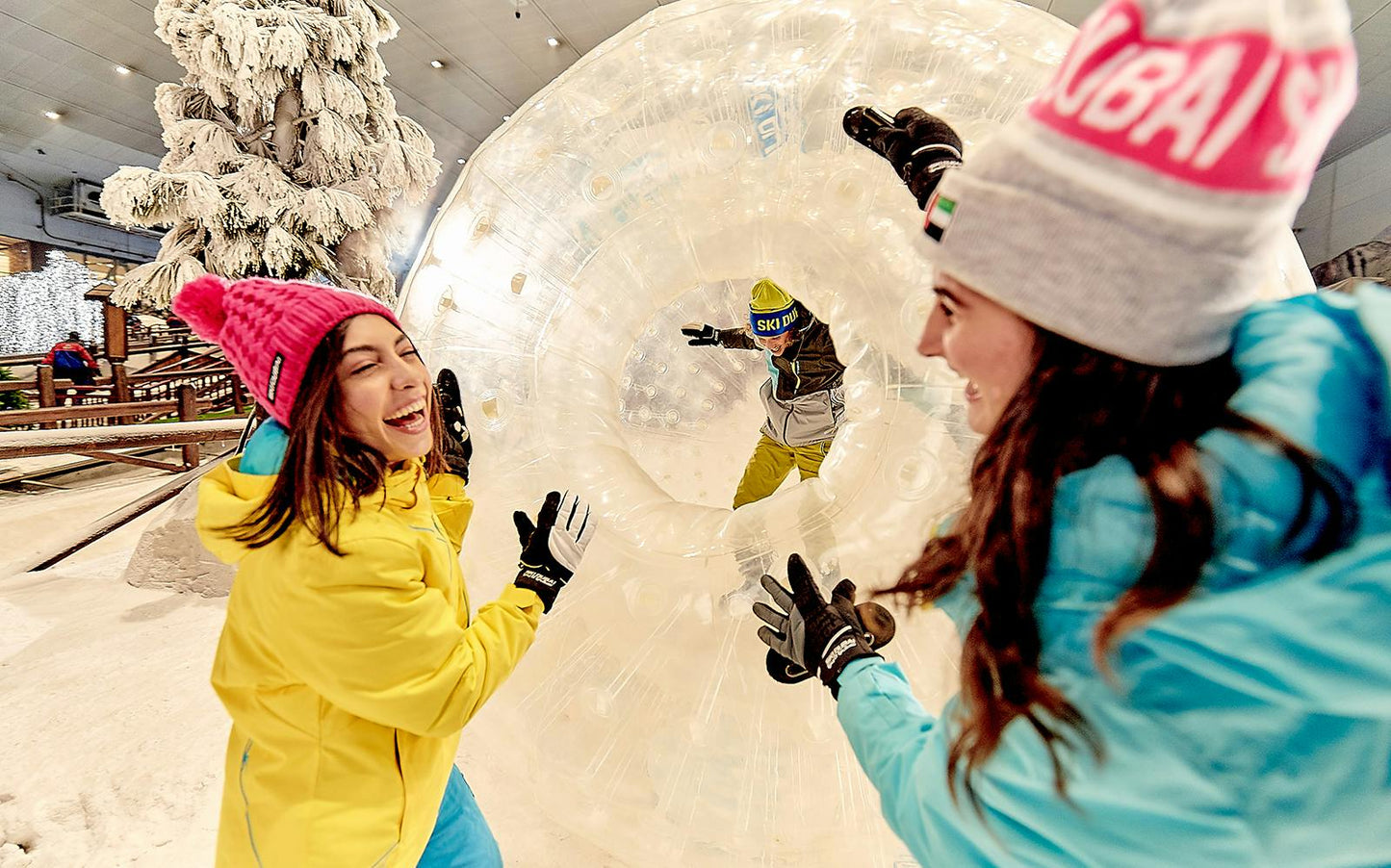 zorbing at ski Dubai